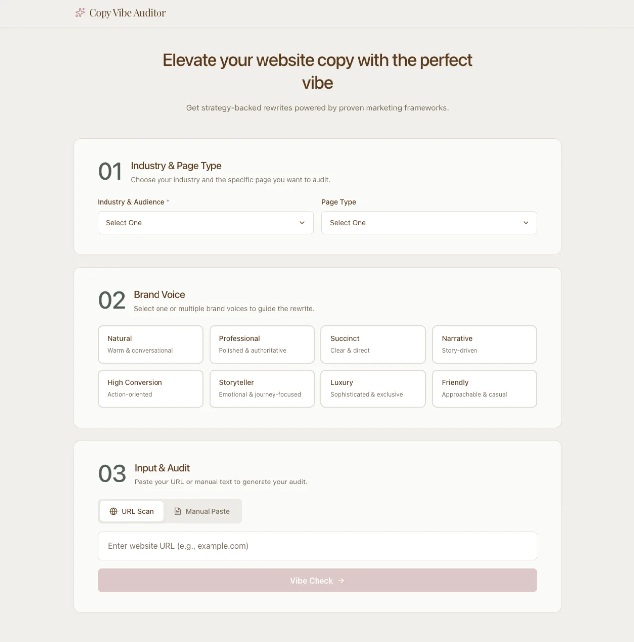 Copy Vibe Auditor — AI Tool