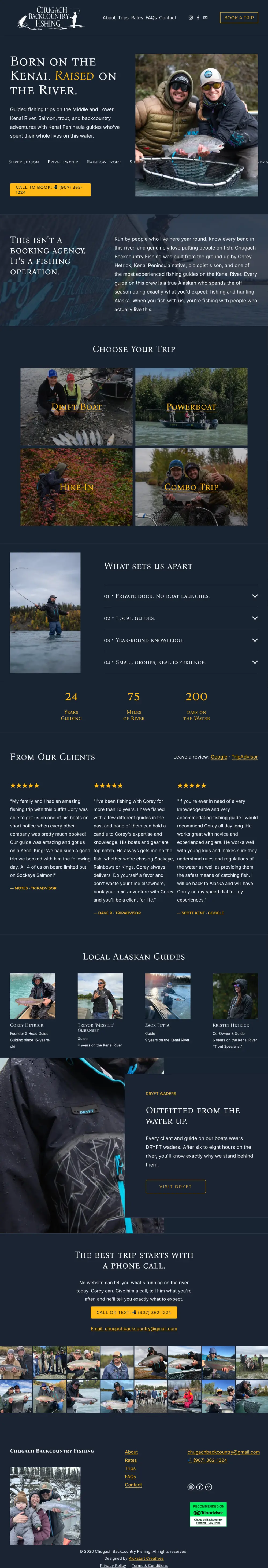 Chugach Backcountry Fishing — Custom Website